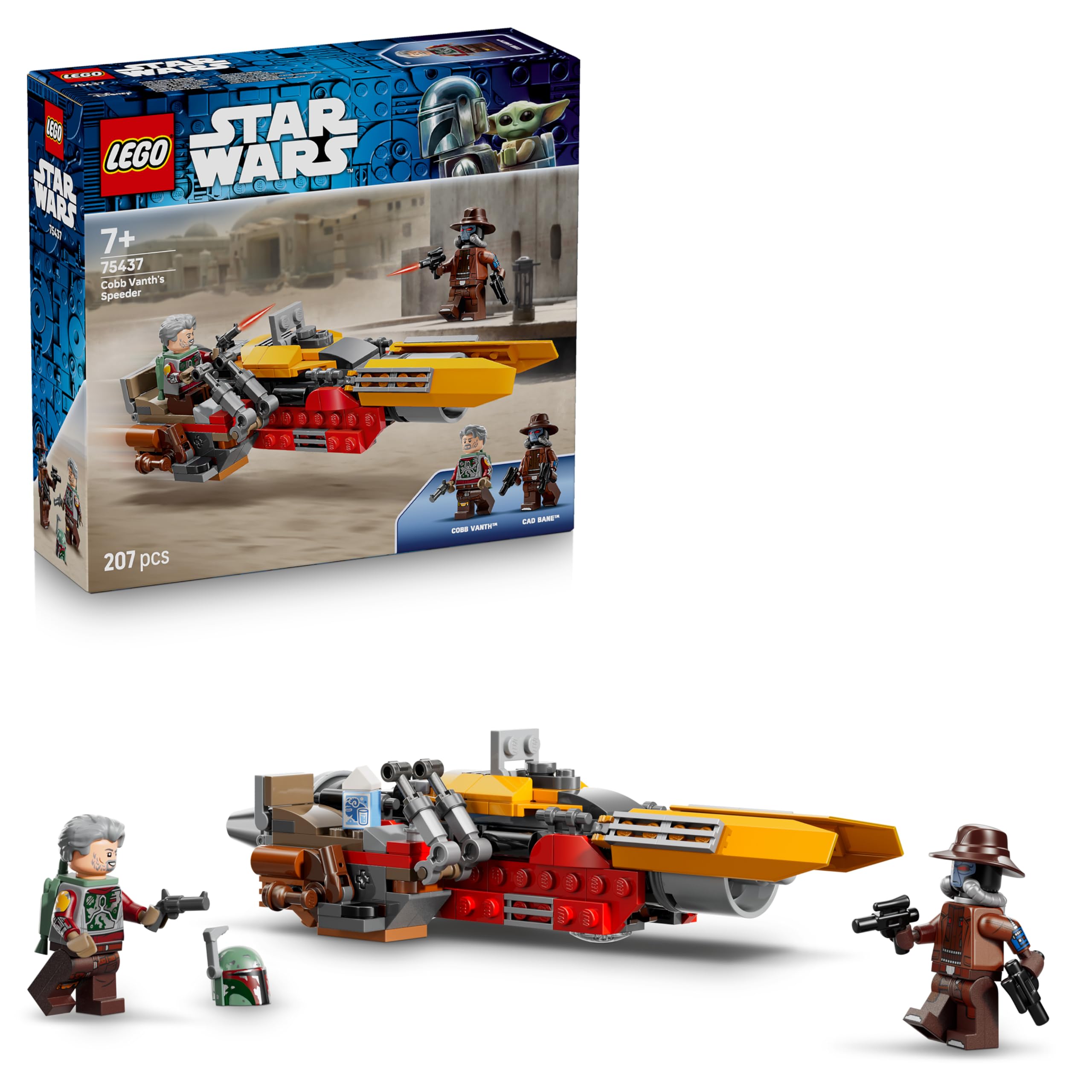 LEGO Star Wars 75437 Cobb Vanths Speeder - inkl. Cobb Vanth & Cad Bane Minifiguren sowie Blaster & Jetpack - Geschenk für Jungen ab 7 Jahren und Fans von The Mandalorian