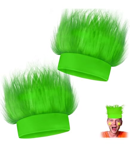 6Pcs Fuzzy Hairy Headbands with Stickers Kids Adults Spirit Week Accessories Amazon.com: Popuid 6Pcs Hairy Headbands Flowy Funny Crazy  main image 2
