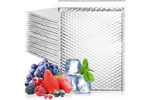 Aemygo 20 Pack Thermal Bubble Mailer, 9" x 11" Insulated Metallic Bubble Mailers, Self-adhesive Foil Mailing Envelopes for Co