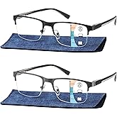 JCUANGR Bifocal Reading Glasses Men, No Line Progressive MultiFocus Clear Top Readers, Wide Transition Multifocal Eyeglasses