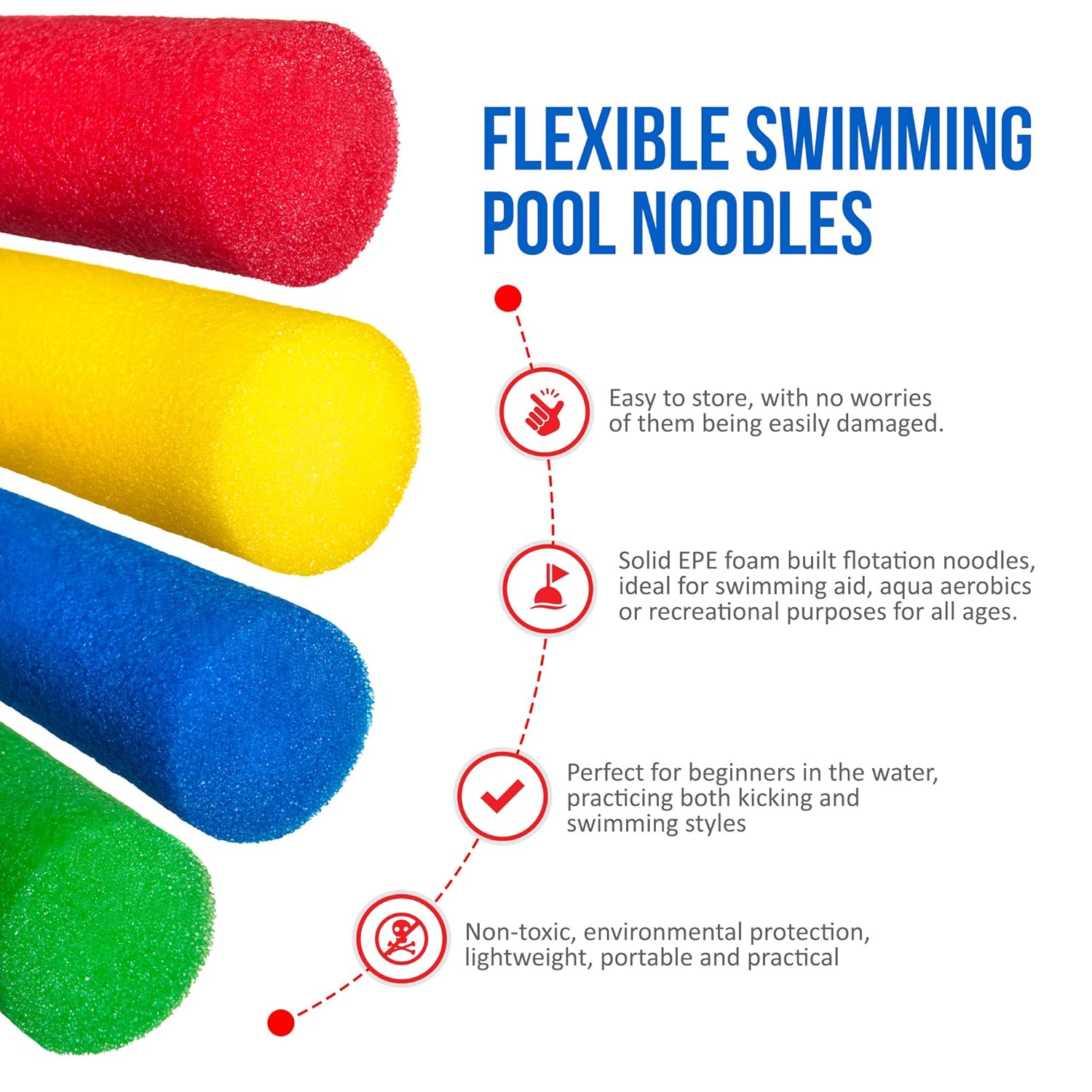 LIVIVO Fineway Set of 2 Swimming Pool Noodle Float Aid Woggle Logs