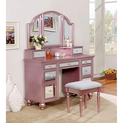 Amazon Com Anita Solid Wood Vanity Set With Mirror Kitchen Dining