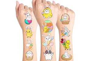 96PCS Easter Day Temporary Tattoos Perfect Birthday Party Decorations Cute Party Favors for Girls Boys Ideal Classroom School