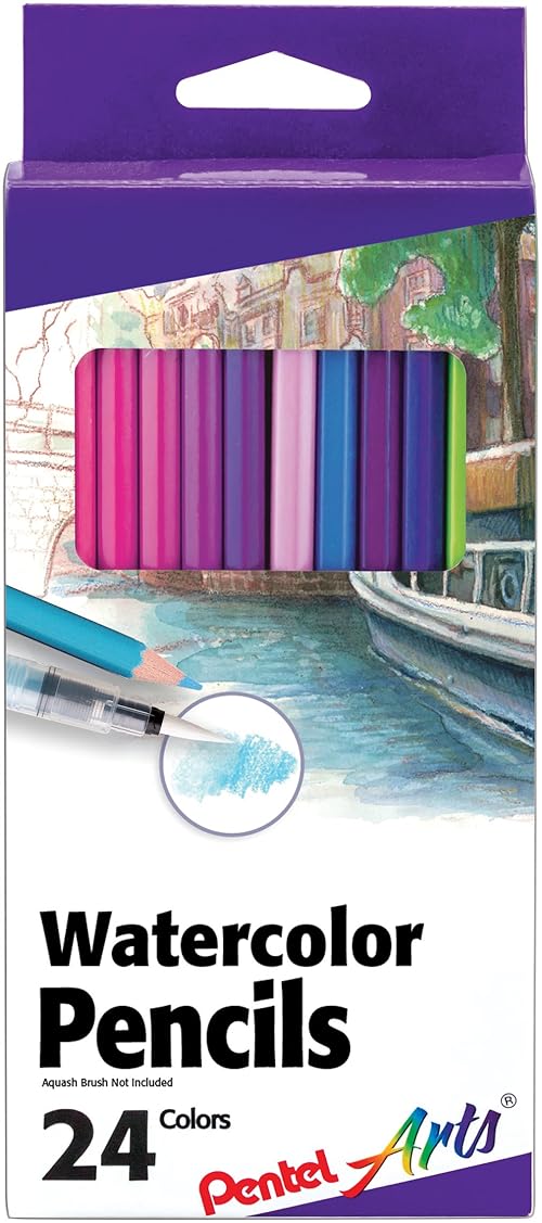 Pentel Arts Watercolor Pencils 24/ Package, Assorted (CB9-24)