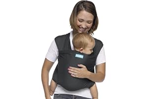 Moby Wrap Baby Carrier | Evolution | Baby Wrap Carrier for Newborns & Infants | #1 Baby Wrap | Baby Gift | Keeps Baby Safe & Secure | Adjustable for All Body Types | Perfect for Mom & Dad | Charcoal