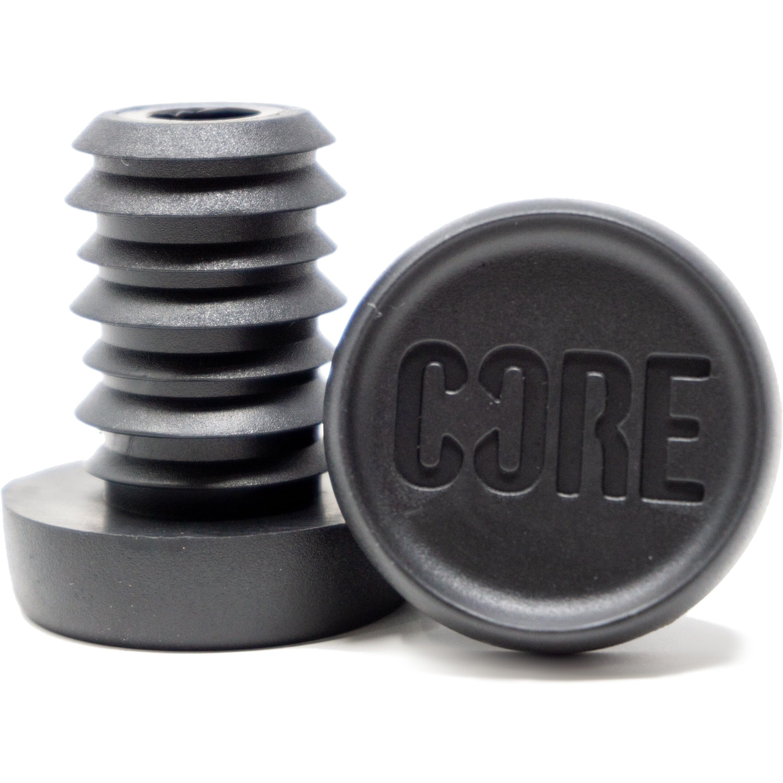 CORE Bar Ends Plugs - Resin Push-In Plugs for Scooter/Bike/BMX Universal Bar Ends for Handlebar End Caps - Black (Standard Bar)