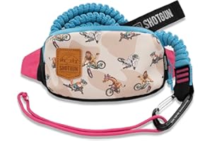 Kids Ride SHOTGUN - MTB Tow Rope + Child Hip Pack Combo | Child Bike Stretch Bungee Cord Pull Behind Attachment - Hip Pack Combo
