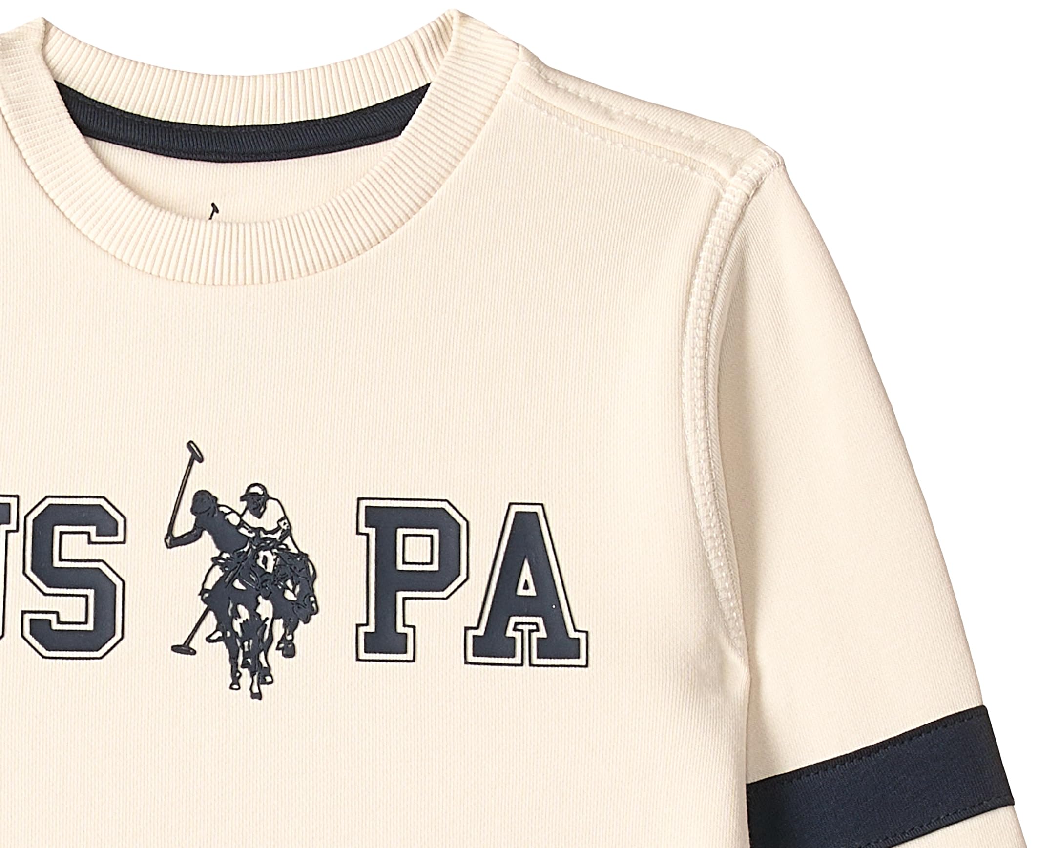 U.S. Polo Assn. Kids Regular fit Cotton Crew Neck Sweatshirts (UKSWSON0151_White_12M) 3