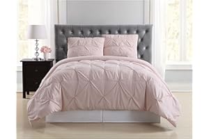TRULY SOFT Pleated Duvet Set Blush Polyester 3-Piece King Duvet Set, Solid Color Themed, for Men and Women, Oeko-TEX Certified Confidence