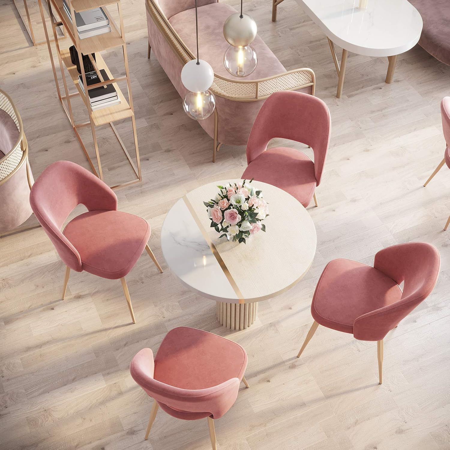 SONGMICS Set De 2 Sillas De Comedor Silla De Ocio Moderna De Terciopelo