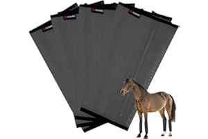 FOXLVDA Fly Boots for Horses Set of 4, Breathable Plastic Mesh Design, Horse Supplies for Reduce Stomping, Hoof Damage & Leg Fatigue (Gray)