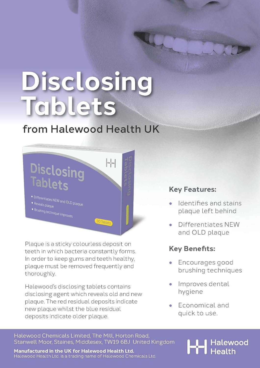Halewood Health Disclosing Tablets - 30 Tablets - Image 3