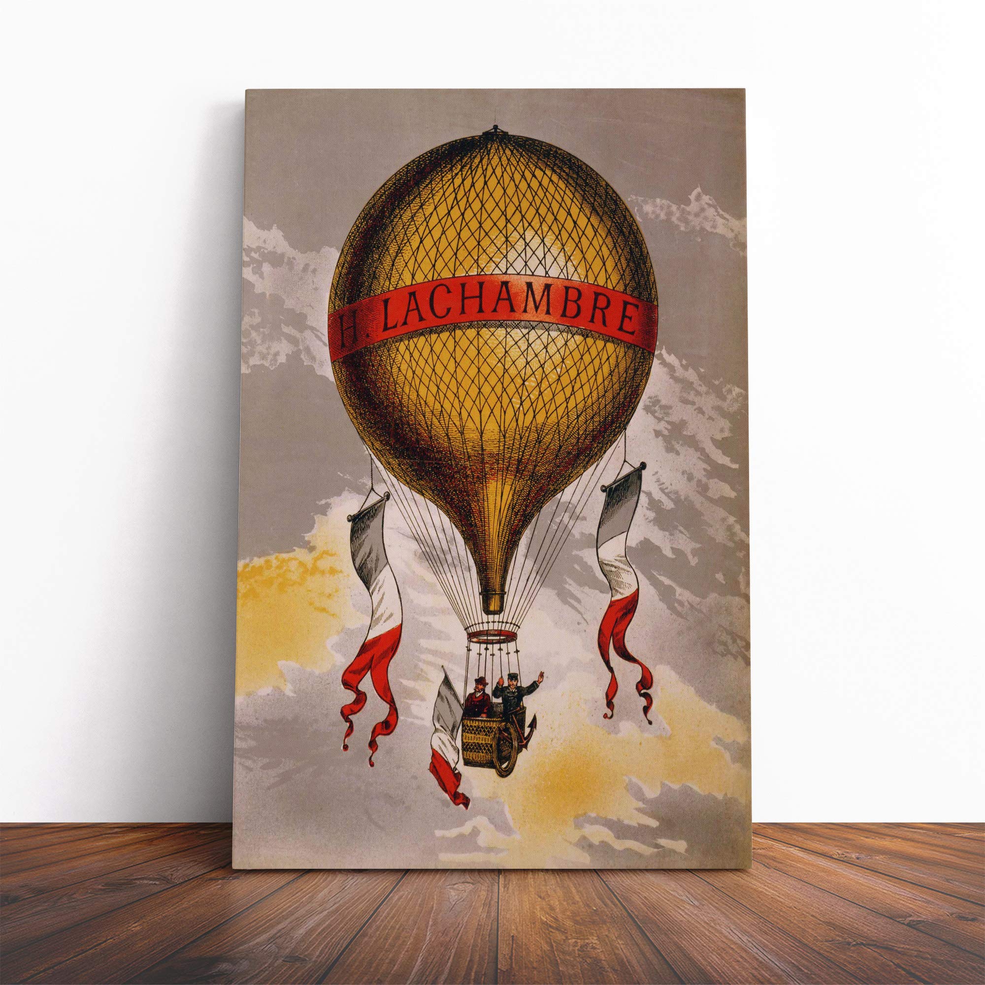 Poster Lachambre Balloon Canvas Print | Gallery Wrapped 30mm Frame Wall Art | 20x14 inches | Ready to Hang | Retro Picture | Living Room Bedroom Lounge Office