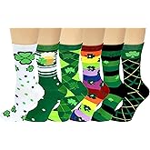 SUMONA 6 Pairs Women Colorful Fancy Crazy Design Soft & Stretchy Novelty Crew Socks