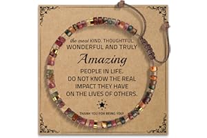 AGOT Thank You Gifts for Women: Teacher Appreciation Office Gifts for Coworkers Employee Boss Lady Manager Colleague Natural Stone Bracelet