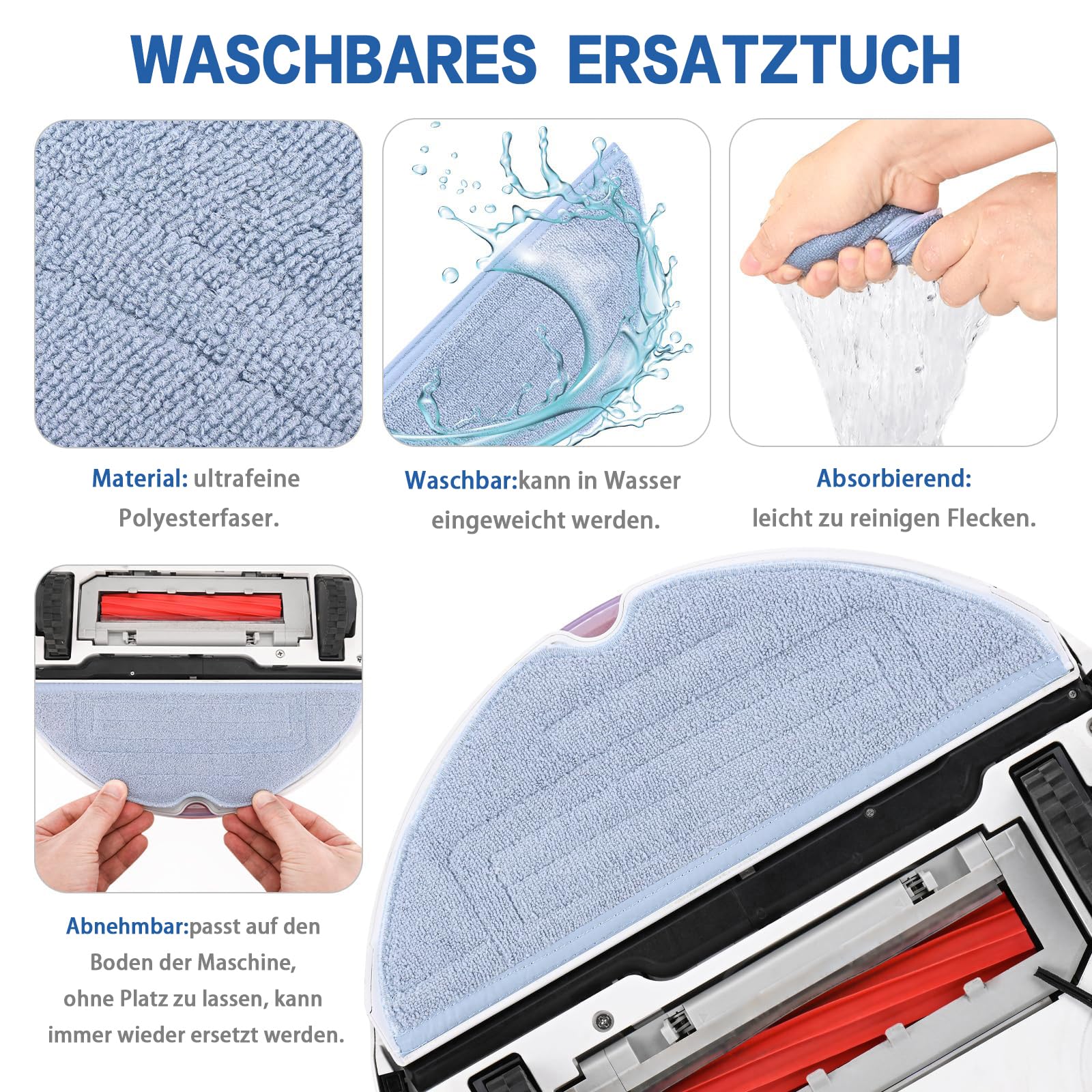 20 Stück Zubehör Für Roborock S7 Maxv Ultra, Ersatzteile Für Roborock S7 Zubehörset Pro Ultra, 1 Hauptbürste, 1 Selbstreinigende Bürste, 4 Wischtücher, 4 Filter, 4 Seitenbürsten, 4 Staubbeutel 3