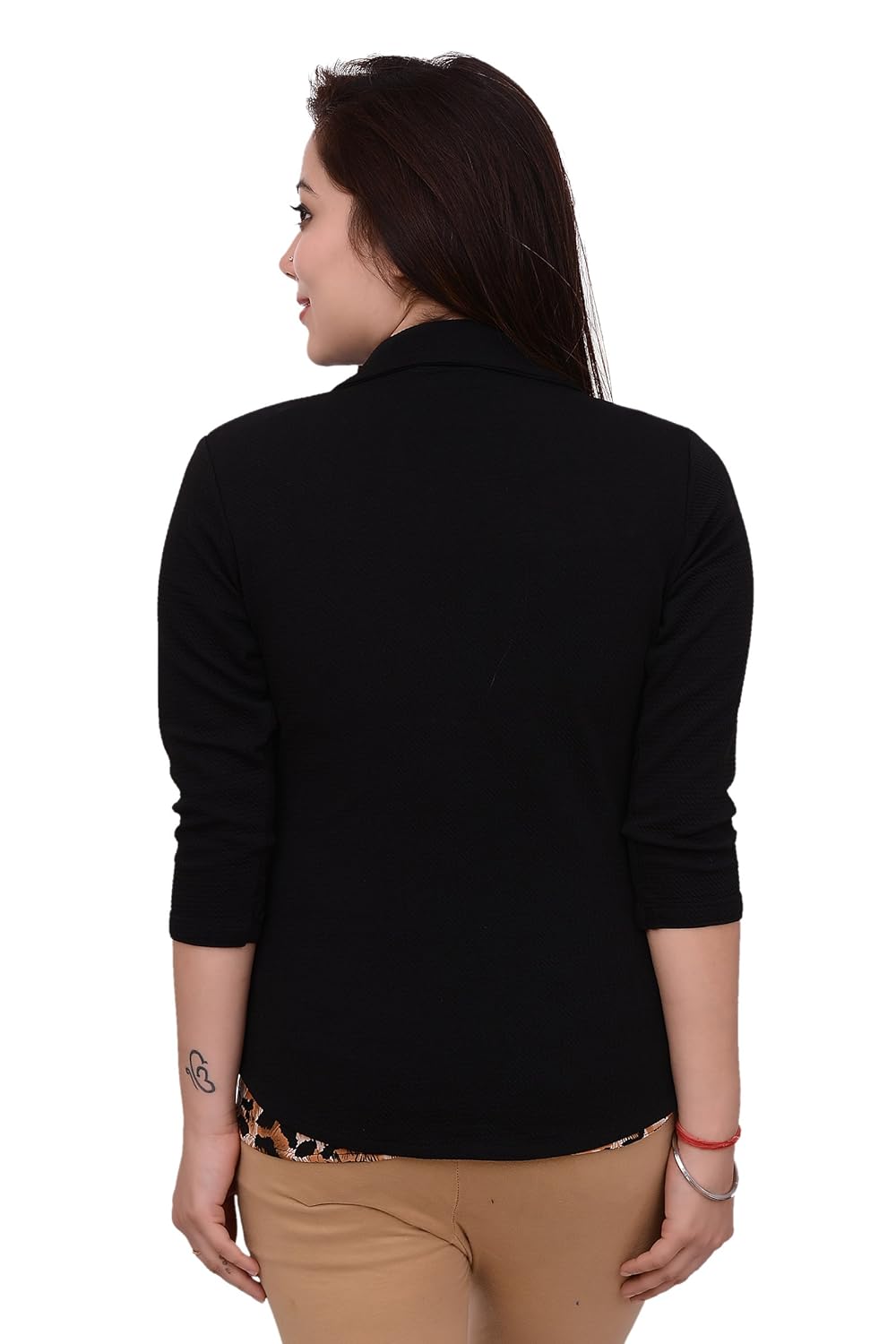 aakrithi women casual tiger print inner set blazer