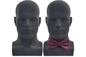 FFXS Male Mannequin Head PVC Display Head Stand Wig Display Head Model Men Manikin Head Dolls for Display Headset, Headphone, Game Console, Hats, Wigs Jewellery (Male3-Matt Black)