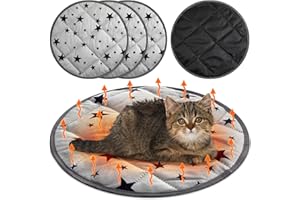 Namalu 4 Pack Self Warming Cat Bed Self Heating Cat Mat Star Pattern Soft Dog Crate Pad Thermal Pet Mat Anti Slip Kennel Dog Washable Warming Bed for Outdoor Indoor(15.7 Inch,Gray)