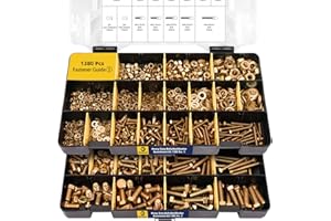 Bonost 1380pcs Nuts and Bolts Assortment Kit - Heavy Duty Grade 8.8 Metric M4 M5 M6 M8 Bolt Set with Assorted Nuts and Washers, Yellow Zinc Plated, Length from 12-30mm