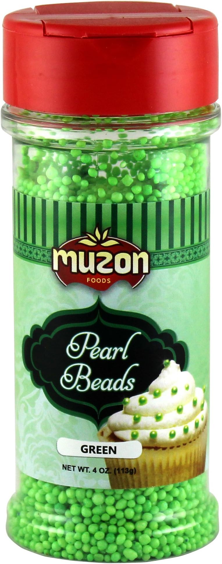 Green Edible Sugar Pearls, Pearl Beads Green, Green Edible Sugar Pearls Dragees Decoration 4oz
