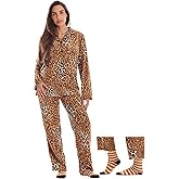 #followme Printed Microfleece Button Front PJ Pant Set with Socks