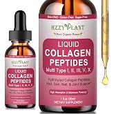 Liquid Collagen Peptides - Multi Collagen for Women Type I, II, III, V, X with Glucosamine, MSM, Hyaluronic Acid, High Absorption Hydrolyzed Collagen Peptides Drops for Skin Hair Nail &amp; Joint, Non-GMO