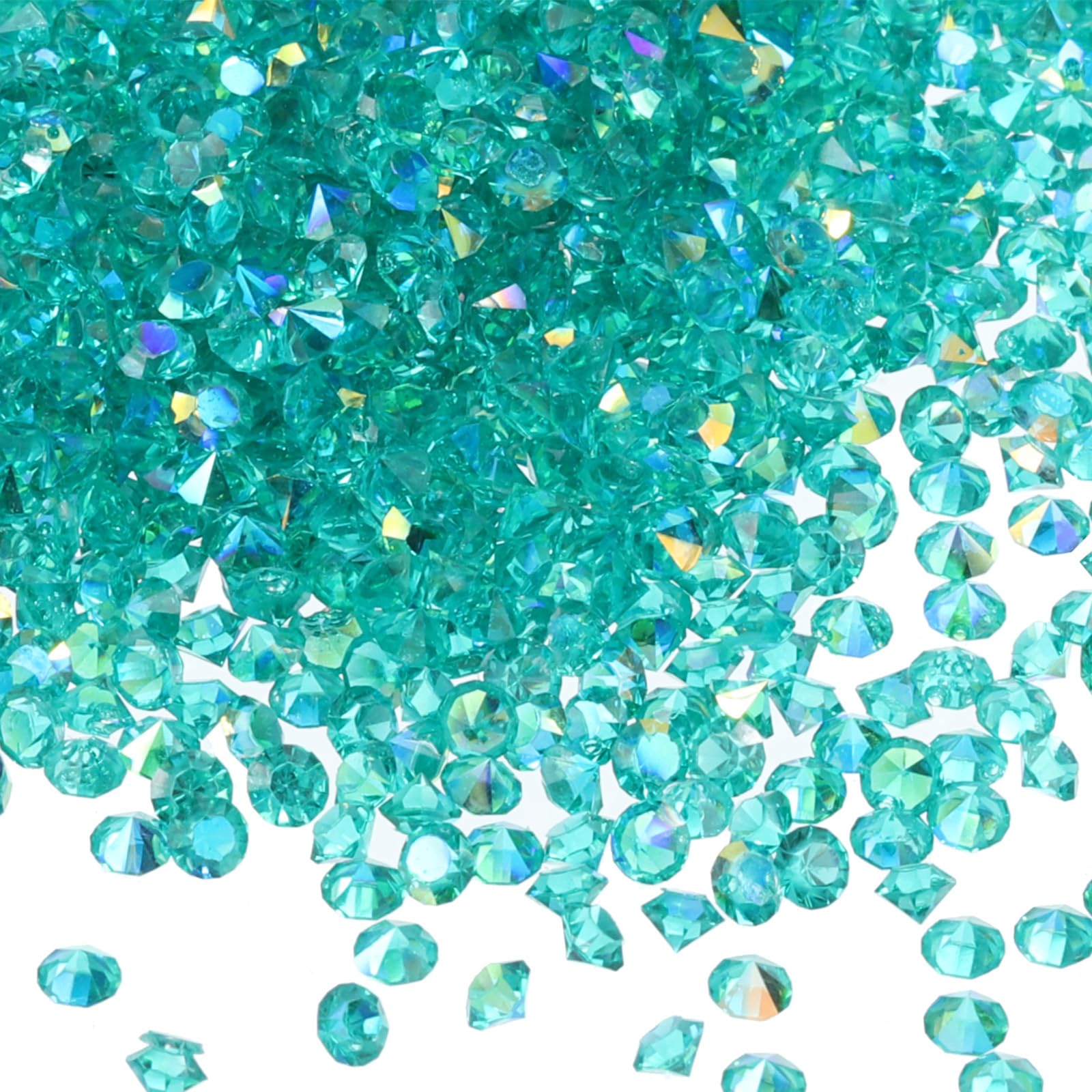 M METERXITY 14000 Pack Wedding Table Scatter Confetti Crystals Acrylic Diamond Vase Filler Gems Apply to Table/Centerpiece/Decor/Bridal (3mm Teal AB)