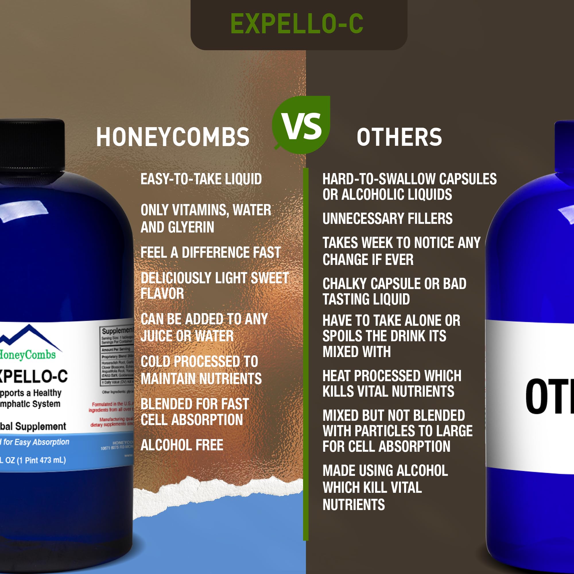 Expello-C - Ultimate Cellular Detox – Cleanse and Detox – Echinacea, Goldenseal & Red Clover Supplement – Alcohol-Free Liquid Liver Cleanse, Kidney Cleanse and System Booster, 16 Fl Oz.