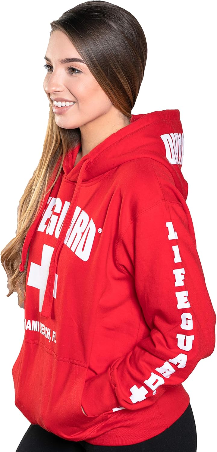 LIFEGUARD Official Ladies Miami Beach FL Hoodie: Clothing