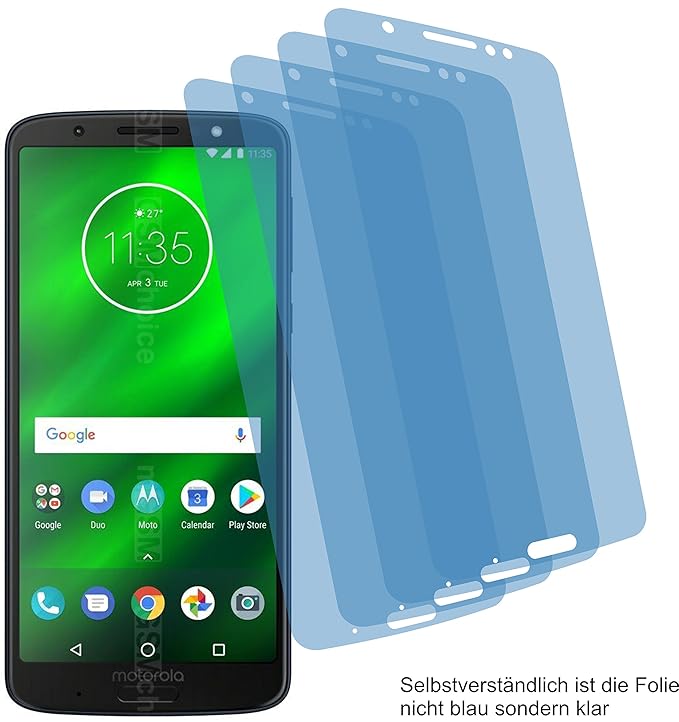 4x ANTIREFLEX matt Schutzfolie für Motorola Moto G6 Plus Displayschutzfolie Bildschirmschutzfolie Schutzhülle Displayschutz D