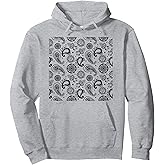 Red Paisley Bandana Western Floral Pattern Pullover Hoodie