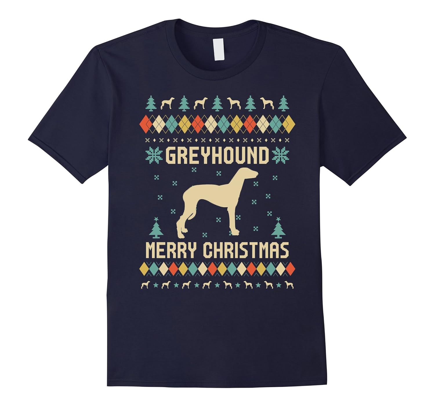 GREYHOUND Christmas T-Shirt, Sweater Vintage Retro T-Shirt-ANZ