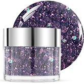 EODCI Glitter Chameleon Dark Blue Dip Powder, 1 Oz/28g Nail Dipping Powder for DIY Manicure Salon at Home, Easy to Use, No Nail Lamp Needed, Long Lasting, Up to 5 Weeks
