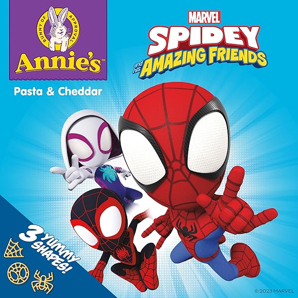 ANNIE’S MARVEL SPIDEY AND HIS AMAZING FRIENDS PASTA AND CHEDDAR, MADE WITH ORGANIC PASTA AND REAL CHEESE, 6 OZ (PACK OF 12)
