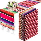 15 Pcs Mexican Table Runner Fiesta Mexican Theme Party Decoration for Cinco de Mayo Fiesta Party Serape Zarape Table Runner 14 x 84 Inch (Novel Style)