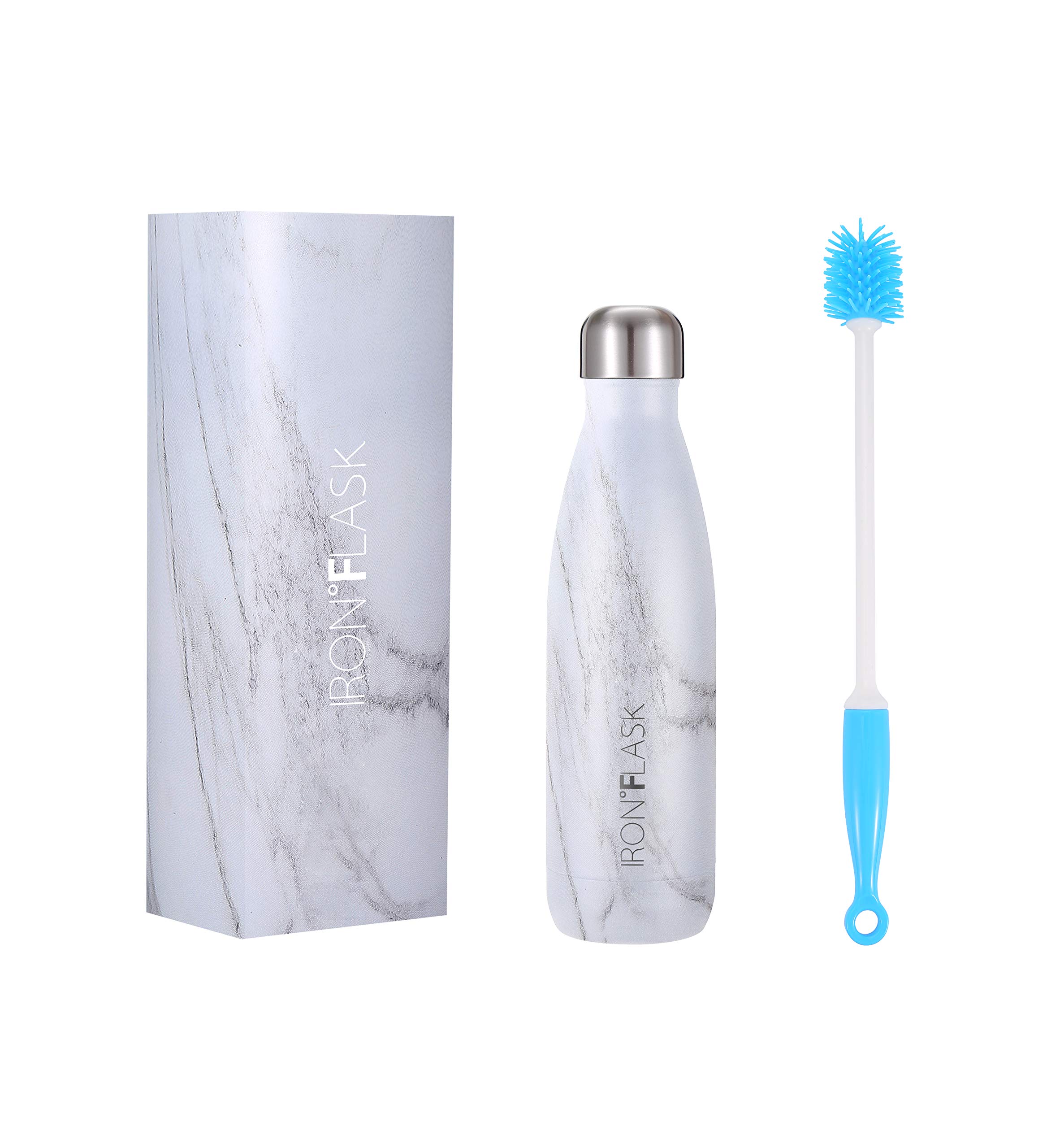 Stainless Steel Water Bottle - Vacuum Insulated Metal Flask - Hot 12hrs & Cold 24hrs Drinks - Double Walled Leakproof - Sports Gym Travel Kids