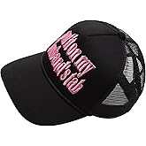 Etdewrio Embroidered Lettering Print Truck Hat Baseball Cap Trucker Mesh Snapback Hat