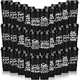 Pickmesh 60 Pcs Employee Appreciation Gifts Bulk 16 oz Plastic Tumbler with Lid Inspirational Staff Thank You Gifts for Team Reusable Travel Coffee Cups for Coworker Volunteer Teacher (Black)