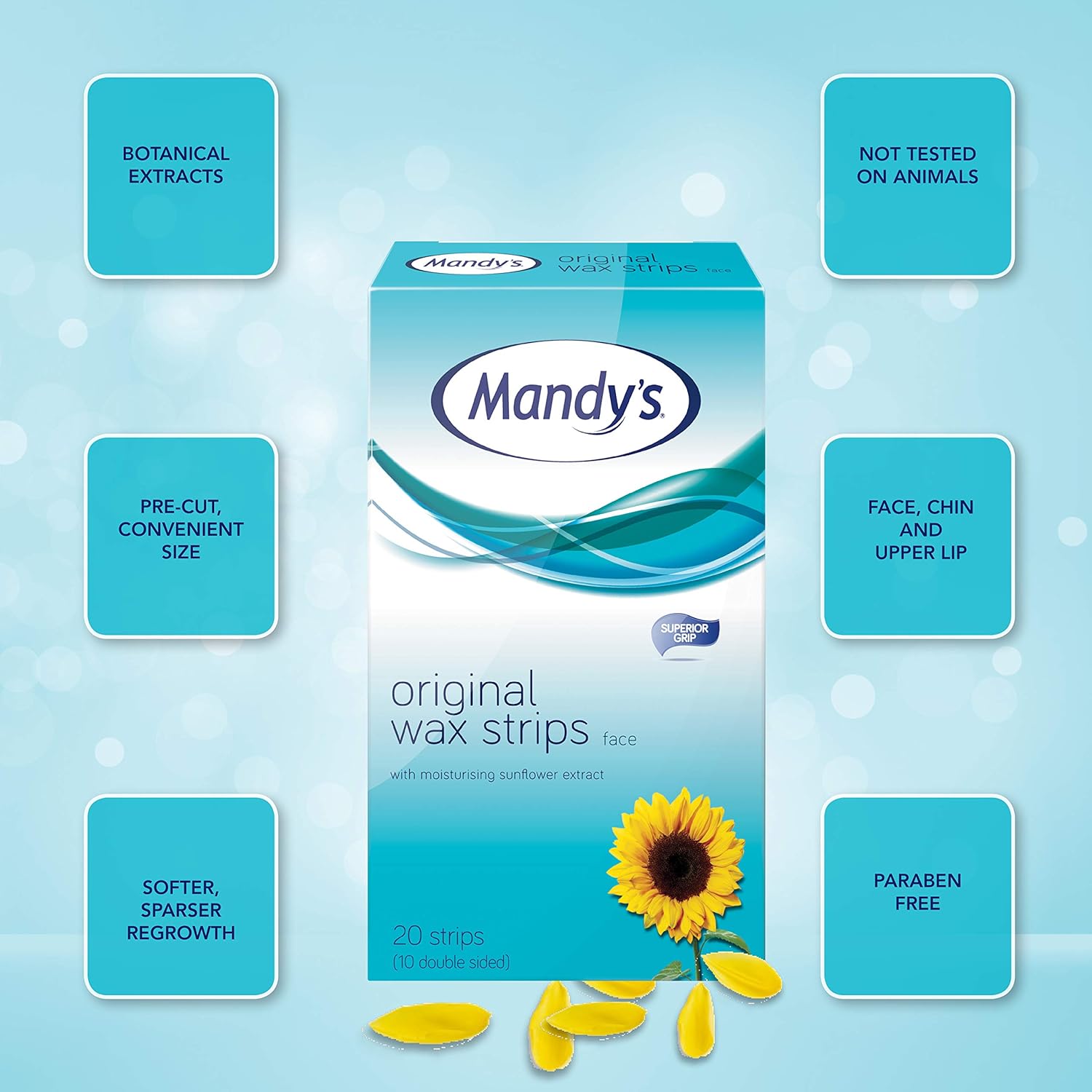 Mandy’s Original Wax Strips for Face Pack of 20 strips BigaMart