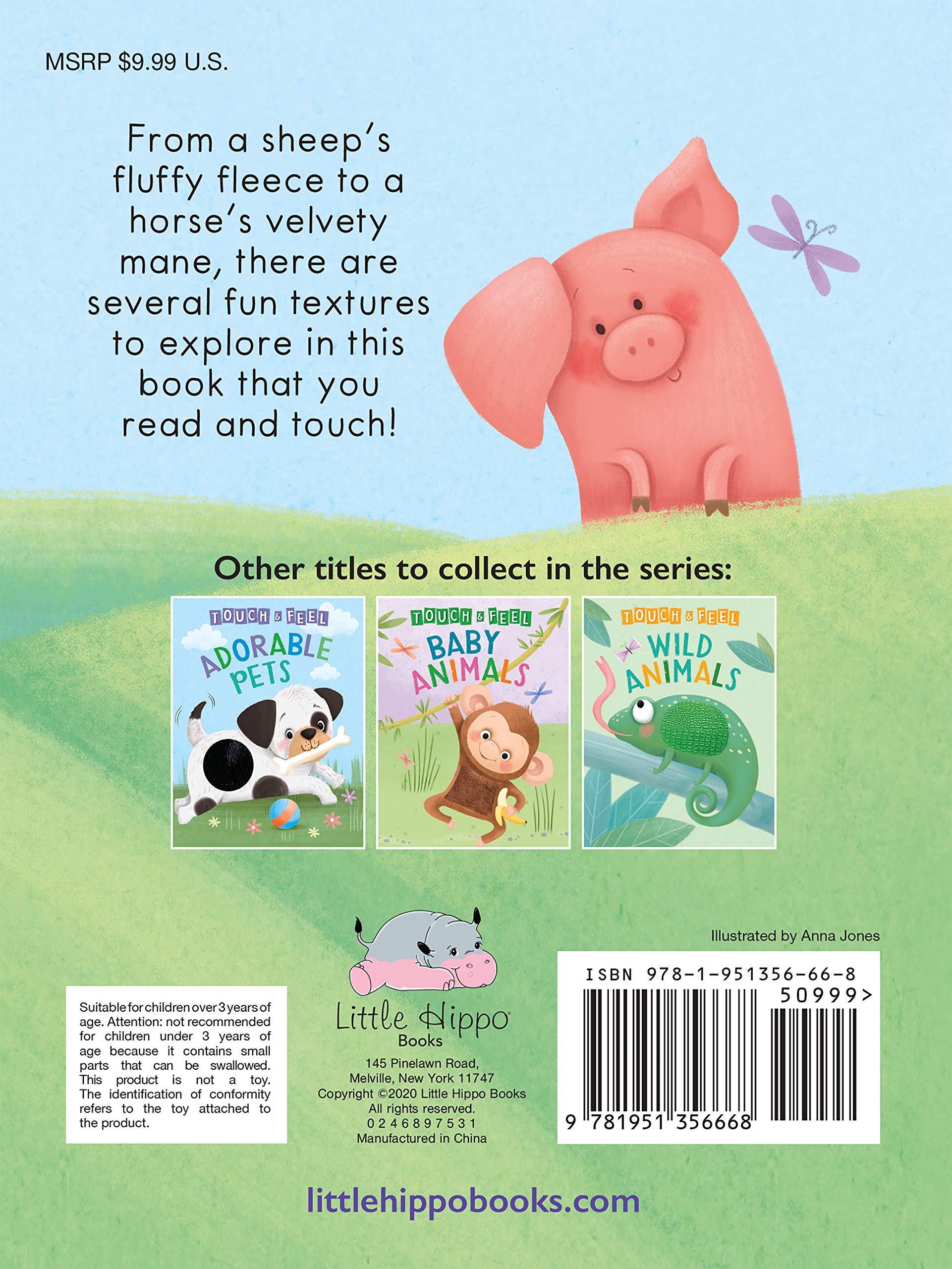 Farm Animals: A Touch and Feel Book - Children's Board Book - Educational