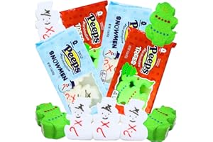 Needzo Christmas Peeps Marshmallows, Trees and Snowmen, Holiday Dessert Toppers, 12 Candies Total (Pack of 4)
