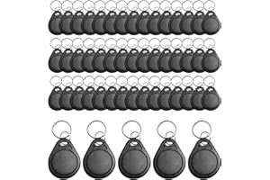 JOJOCY RFID Key Fobs 125KHz 50 PCS, T5577 Proximity ID Tag Rewritable Keypad Card Door Lock Entry Access Control System Fob Tag Wholesale (Black)