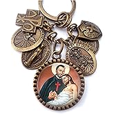 St. Camillus de Lellis Keychain, Necklace or Clip, Patron Saint of Caregivers, Hospice Workers, Catholic Confirmation Gift