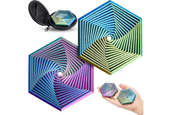 Seenelling 2 Pcs Fractal Fidget Hexagon 2.76 Inch 3D Printed Anti Stress Sensory Tool for Adults Mindful Meditation Tool Geom