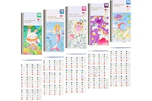 AAMYUP VERENIX 5 Pack Pocket Watercolor Painting Book Set Valentine Day Gift Watercolor Paint Book Travel Pocket Watercolor Kit, Pocket Hand Book Stocking Goodie Bag Stuffer Gifts for Kids