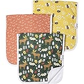 Copper Pearl Premium Baby Burp Cloths - 3-Pack Large Cotton Burp Cloths, Extra Soft Spit Up Rags with 3 Absorbent Layers, Perfect for Baby Boy and Baby Girl Gifts (21" x 10" Size, Atwood Set)