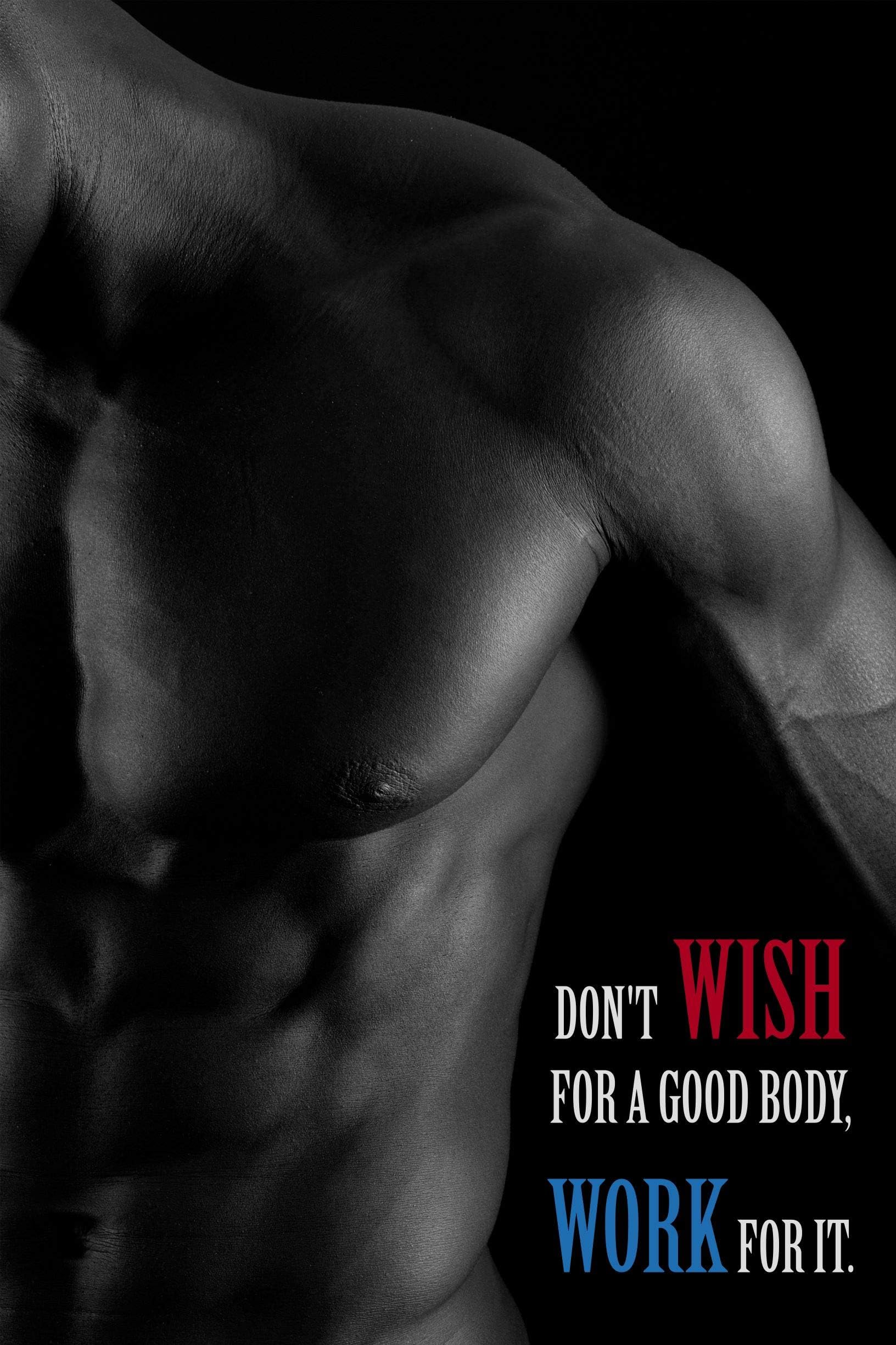 EzPosterPrints - Bodybuilding Men Girl Fitness Workout Quotes Motivational Inspirational Muscle Gym Posters - Wall Art Print for Home Office Gym - MOTIVATION-QUOTE-15-36X24 inches