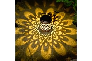 PEATOP Solar Lanterns Hanging Outdoor Solar Lights with Handle,Waterproof Outdoor Hanging Decor Garden Light Metal,Warm White Landscape Lighting for Patio Courtyard Lawn Yard Tree Fence Brown