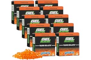 Gel Blaster Gellets Refill Ammo, 100,000 Orange Gellets - All-Natural Eco Friendly, Non-Toxic, Non-Staining & Non-Irritating Water Based Gel Balls - Made Specifically for Gel Blaster